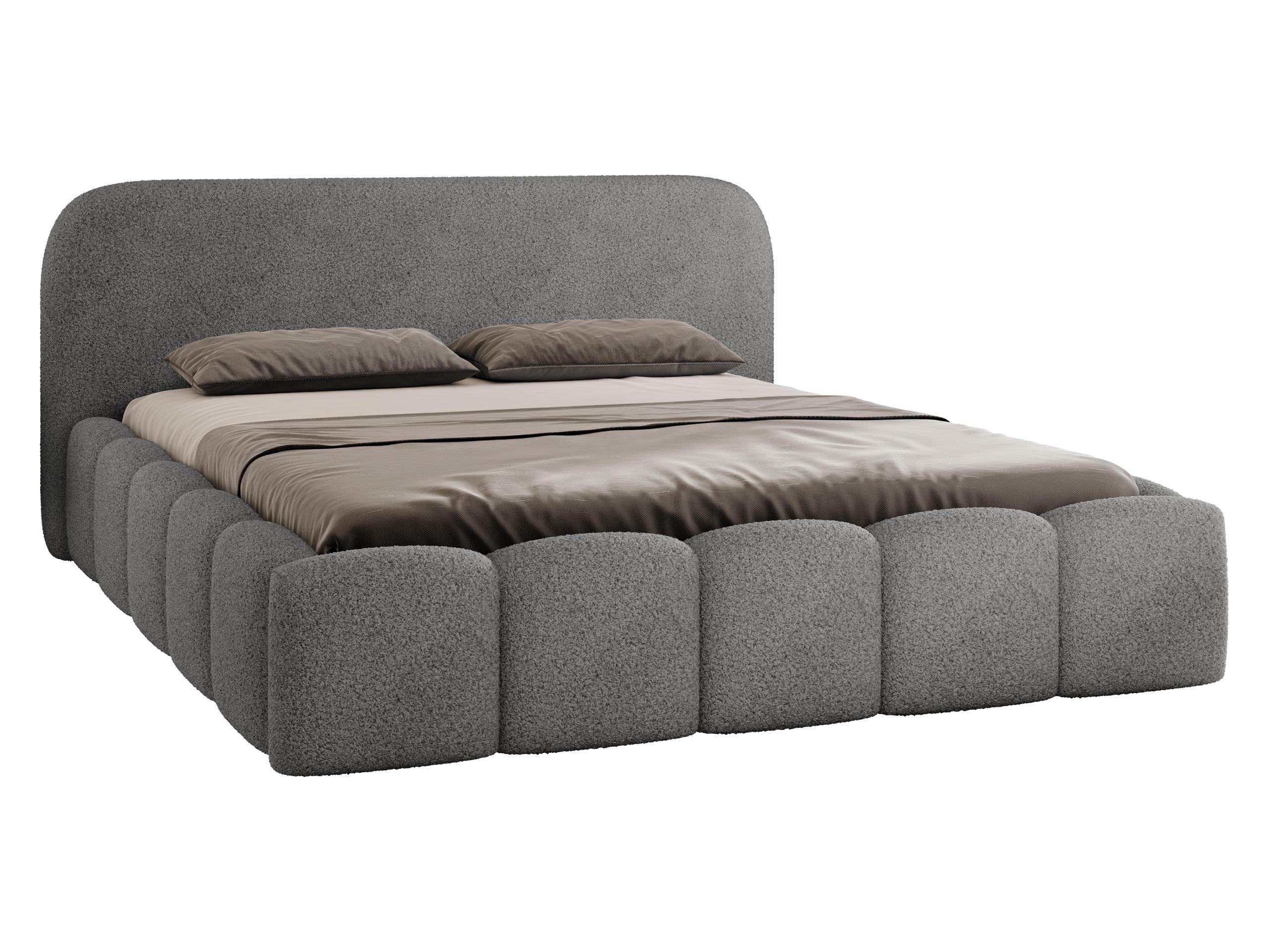 POLSTERBETT Refola Boucle - Schwarz/Naturfarben, Holz/Holzwerkstoff (140/200cm) - MIRJAN24