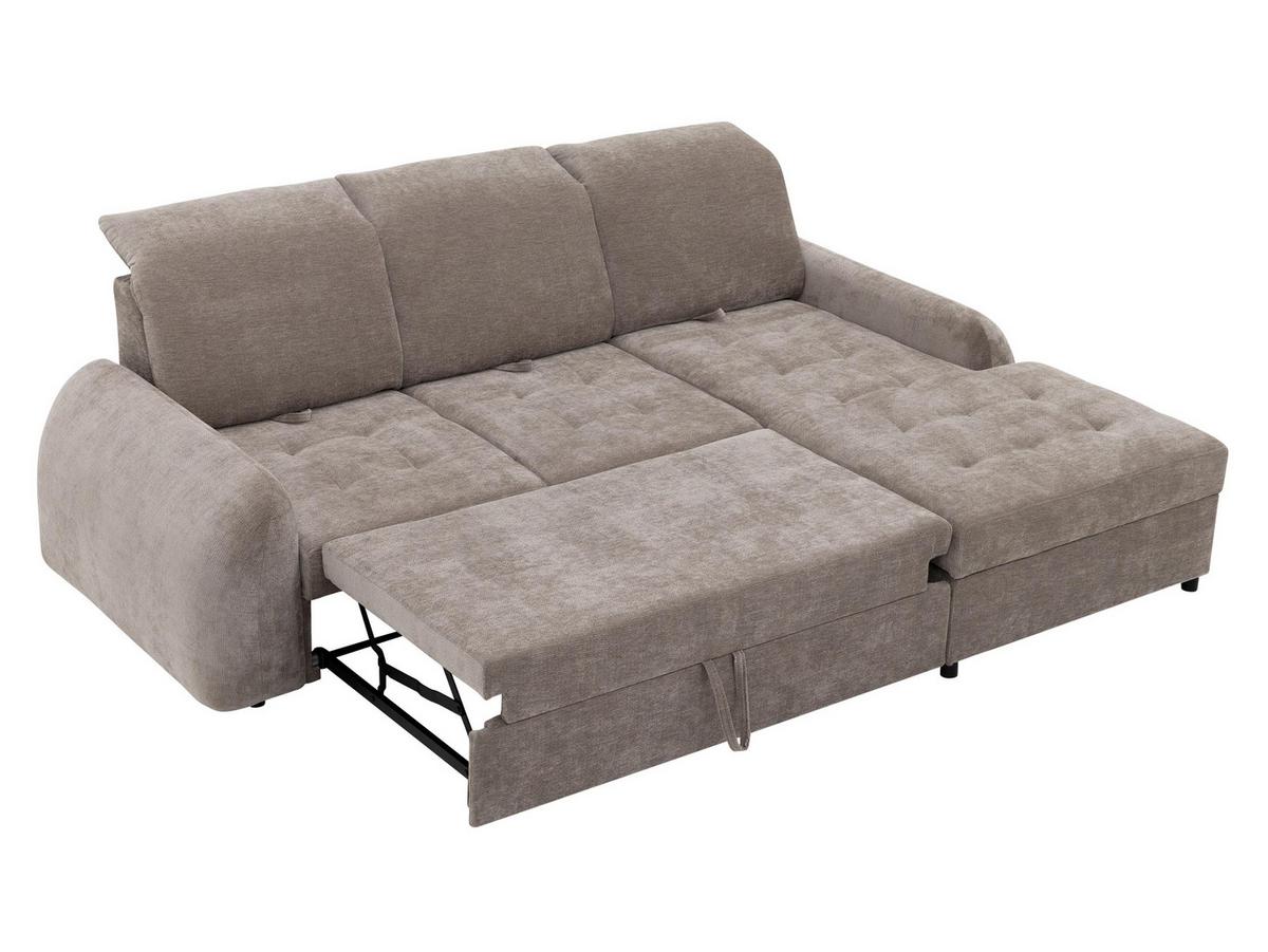 ECKSCHLAFSOFA Soreno, Seite: Links - Hellgrau/Schwarz, Holz/Kunststoff (255/176cm) - MIRJAN24