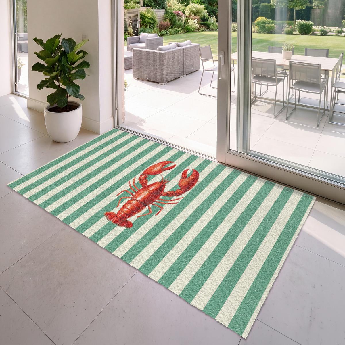 FUSSMATTE Krebs - Streifen - Realistisch - Sommerlich Schmutzmatte 180x120 cm - Multicolor, Kunststoff (180/0.4cm) - MuchoWow