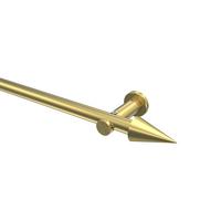 GARDINENSTANGE Platon Savio 400 cm (geteilt in 2 x 200 cm), 1-läufig (ohne Ringe), 20 mm Ø Messing-Optik - Messingfarben, Metall (400cm) - INTERDECO