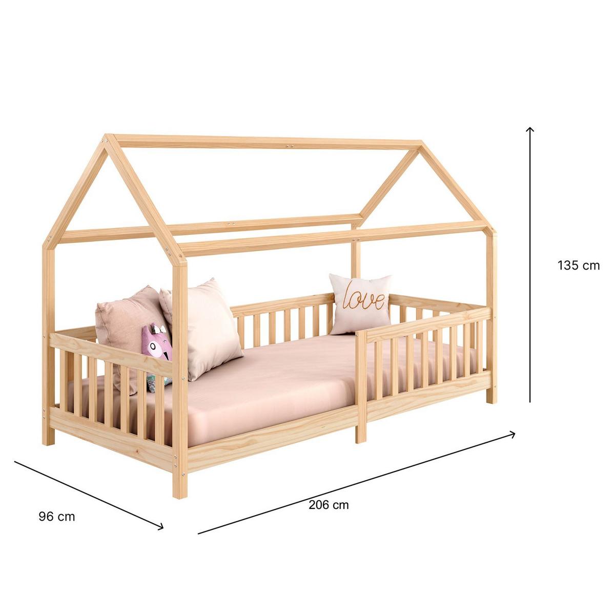 HAUSBETT NINA 90x200 cm natur - Naturfarben, Holz (96/135/206cm) - IDIMEX