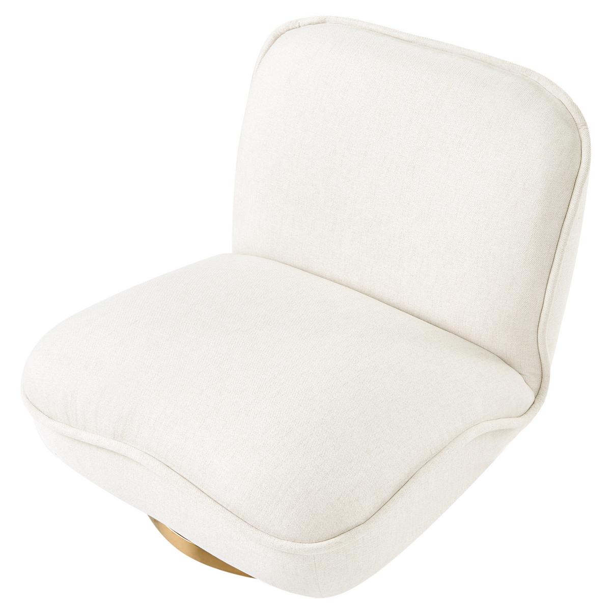 DREHSESSEL Stoff Cremeweiß Muren - Weiß, Textil (80/77/89cm) - Beliani