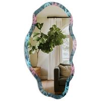 SPIEGEL 90x45 cm asymmetrisch mit Druck - Tropische Palmen - Transparent, Glas (45/90/0.4cm) - TULUP