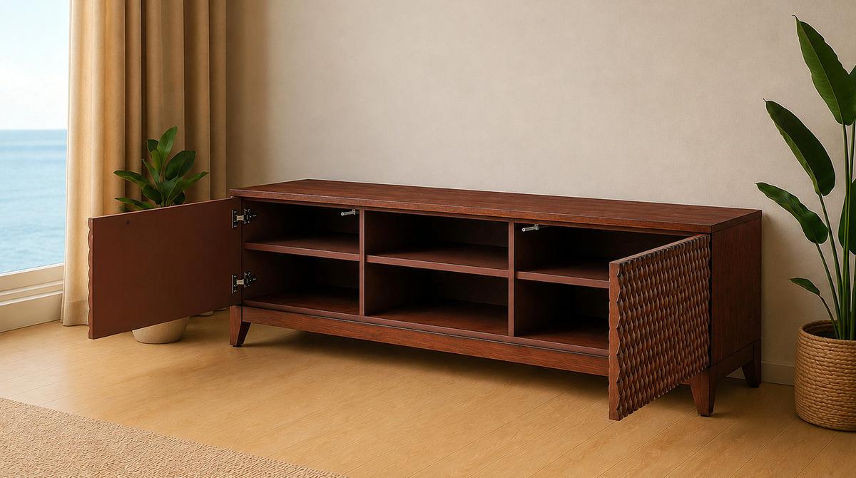 LOWBOARD COPAS Braun Holz - Braun, Eichenholz/Holz (180/42/40cm) - KAWOLA