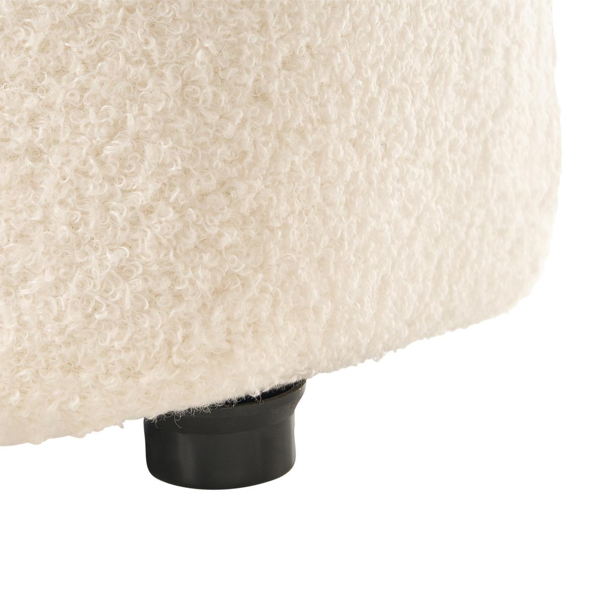 POLSTERBANK Bouclé Cremeweiß Littleton - Creme, Textil (86/38/30cm) - Beliani