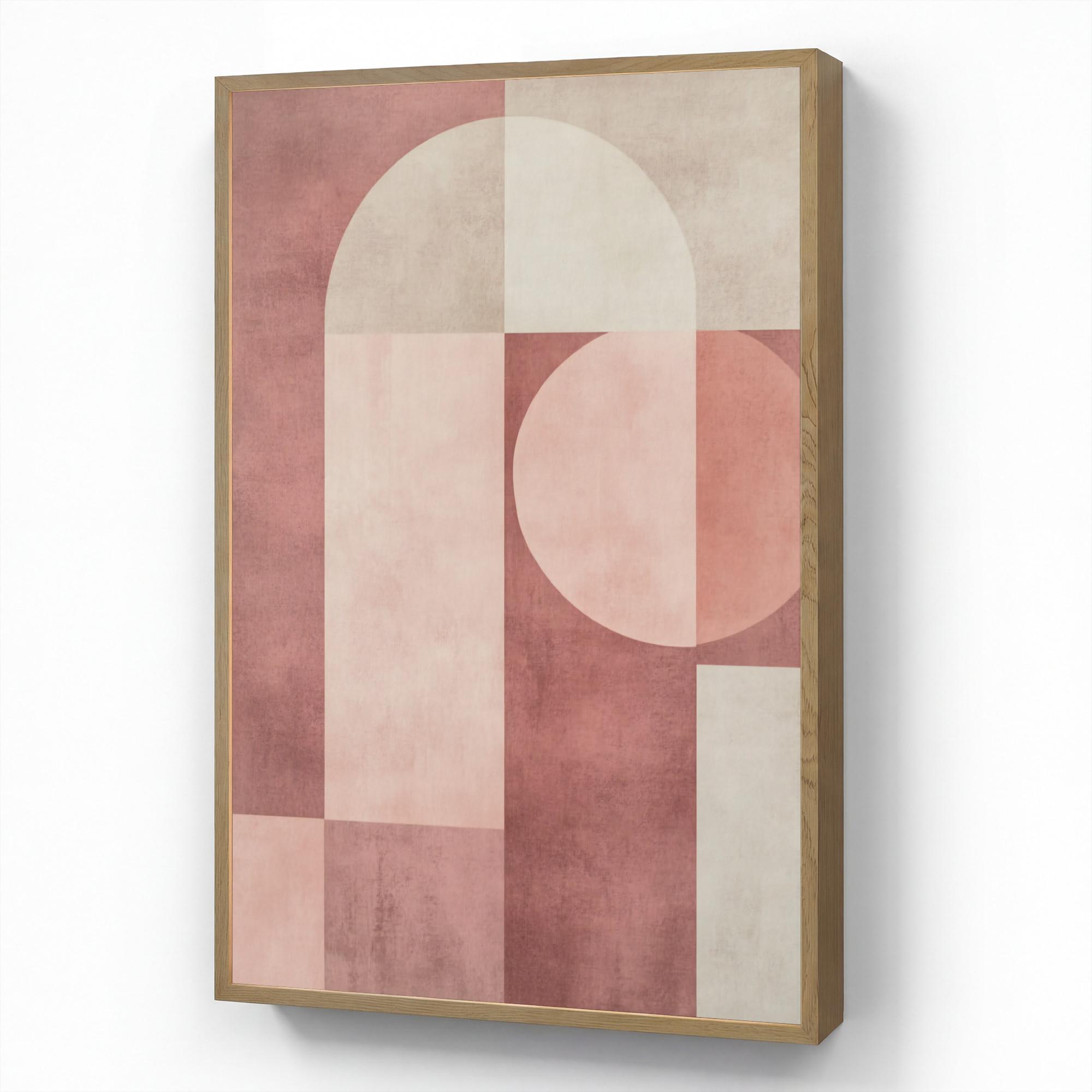 WANDLEUCHTE MIT AKKU Figuren - Abstrakt - Rosa 60x90 cm - Altrosa, Holzwerkstoff (60/90/8cm) - OnlyWow