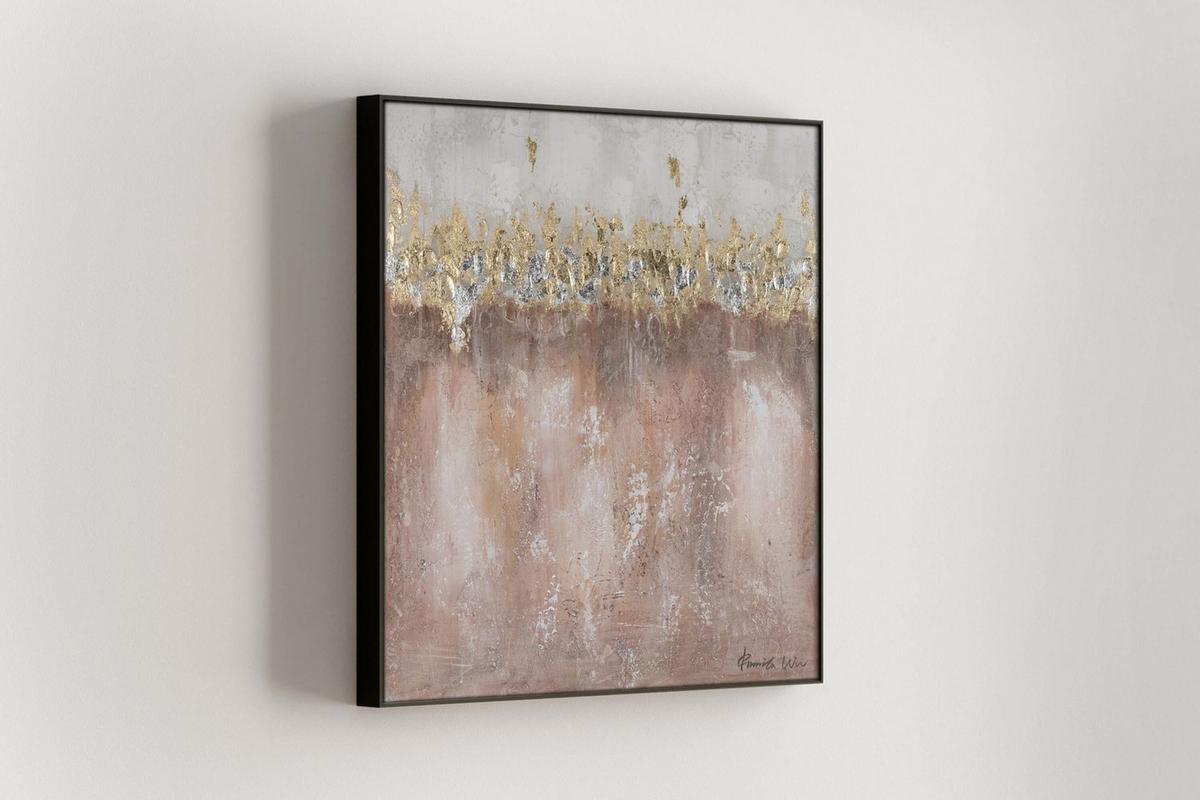 ACRYLBILD HANDGEMALT 60/60 cm - Pink, Holz/Textil (60/60cm) - KUNSTLOFT