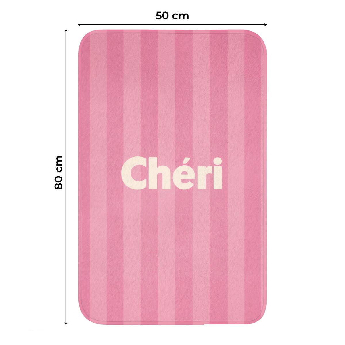 WC-VORLEGER Gestreift - Rosa - Chéri WC Teppich 50x80 cm - Pink, Textil (50/1cm) - OnlyWow