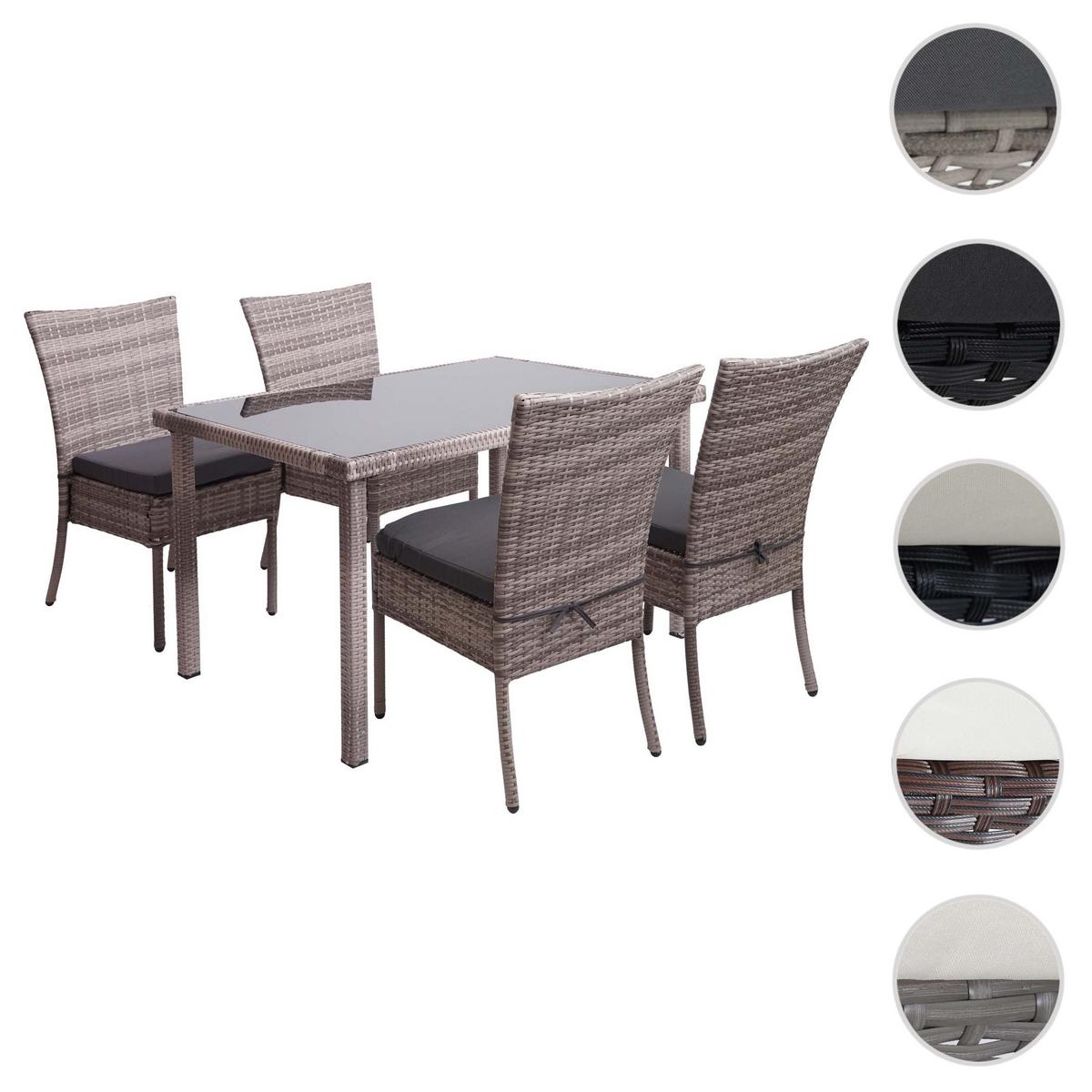 GARNITUR Grau, Braun, Anthrazit 5-teilig-Set - Anthrazit/Braun, Kunststoff - MCW