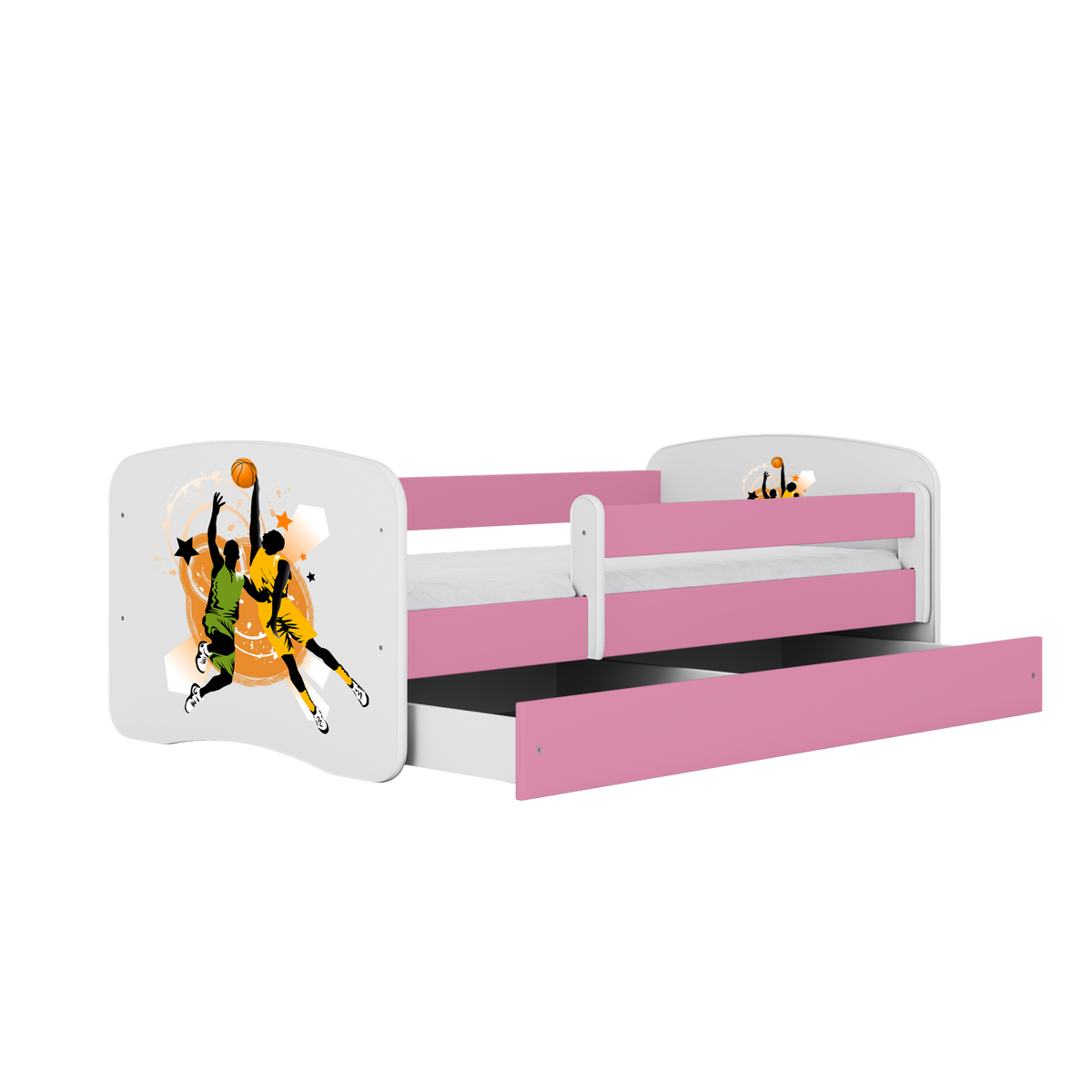 KINDERBETT Basketball mit Schublade und Matratze 140/70 - Rosa, Holzwerkstoff (70/140cm) - RAUMHIRSCH FURNITURE