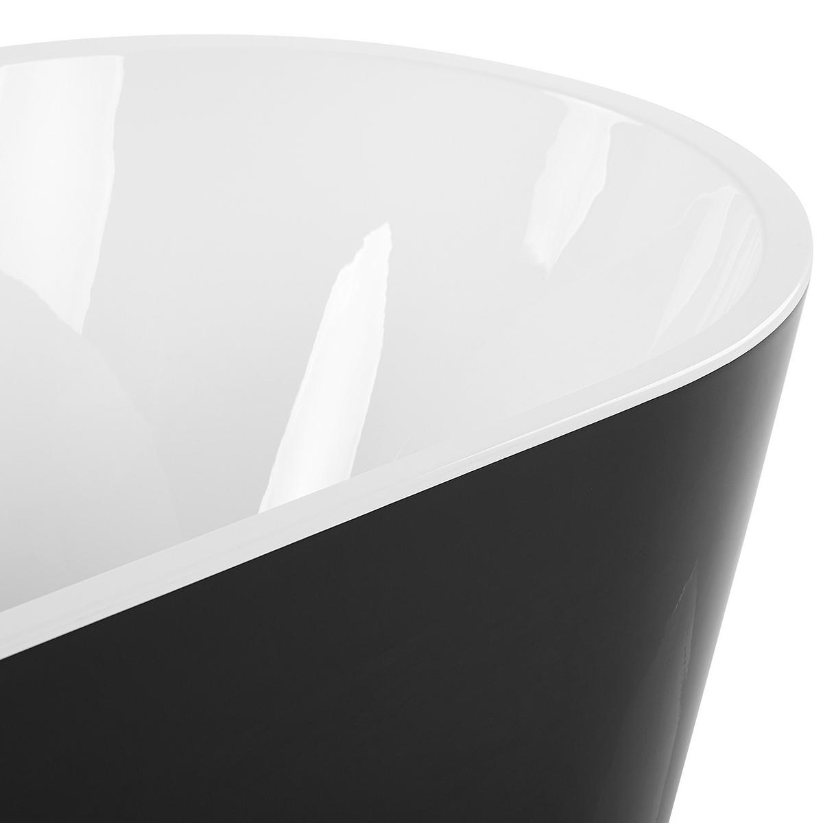 BADEWANNE FREISTEHEND 72/170/59 cm Schwarz Havana - Schwarz, Kunststoff (73/59/170cm) - Beliani