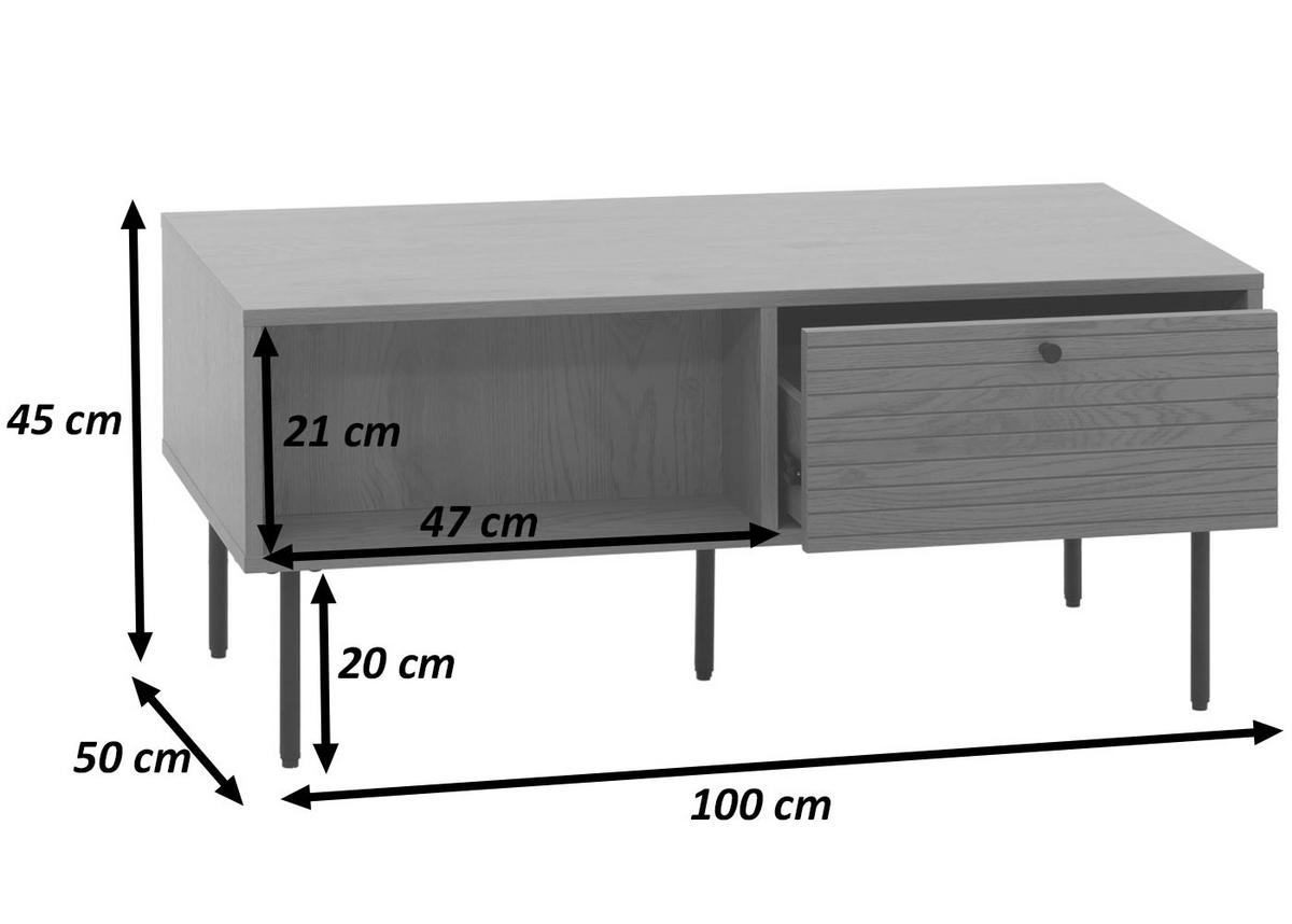 COUCHTISCH eckig Braun - Braun, Holz (50/100/45cm) - MCW