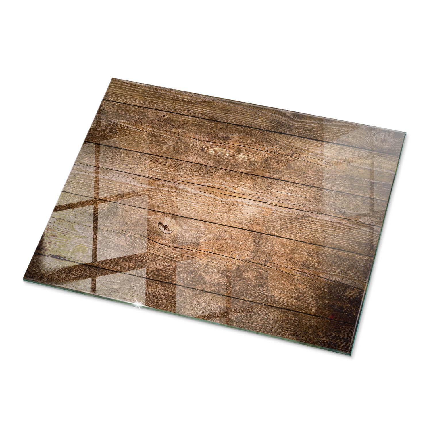 TISCHPLATTE 80x60 cm Der Aufbau von Holzbrettern - Dunkelbraun, Glas (0.4/80/60cm) - TULUP