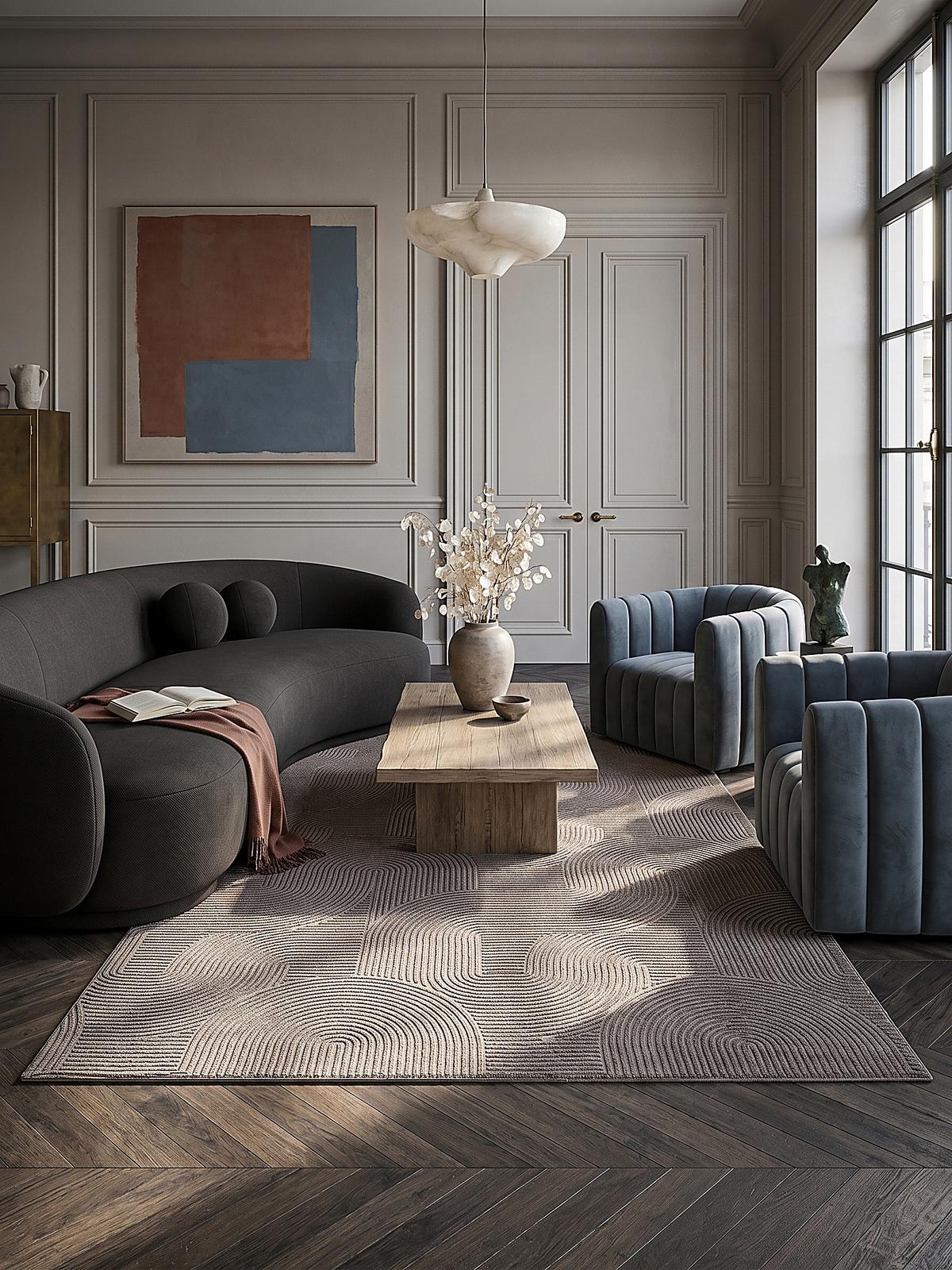 KURZFLORTEPPICH Antirutsch Geometrisch DALAR Polypropylen Beige 140 x 200 cm - Beige, Textil (140/200cm) - KADIMA DESIGN