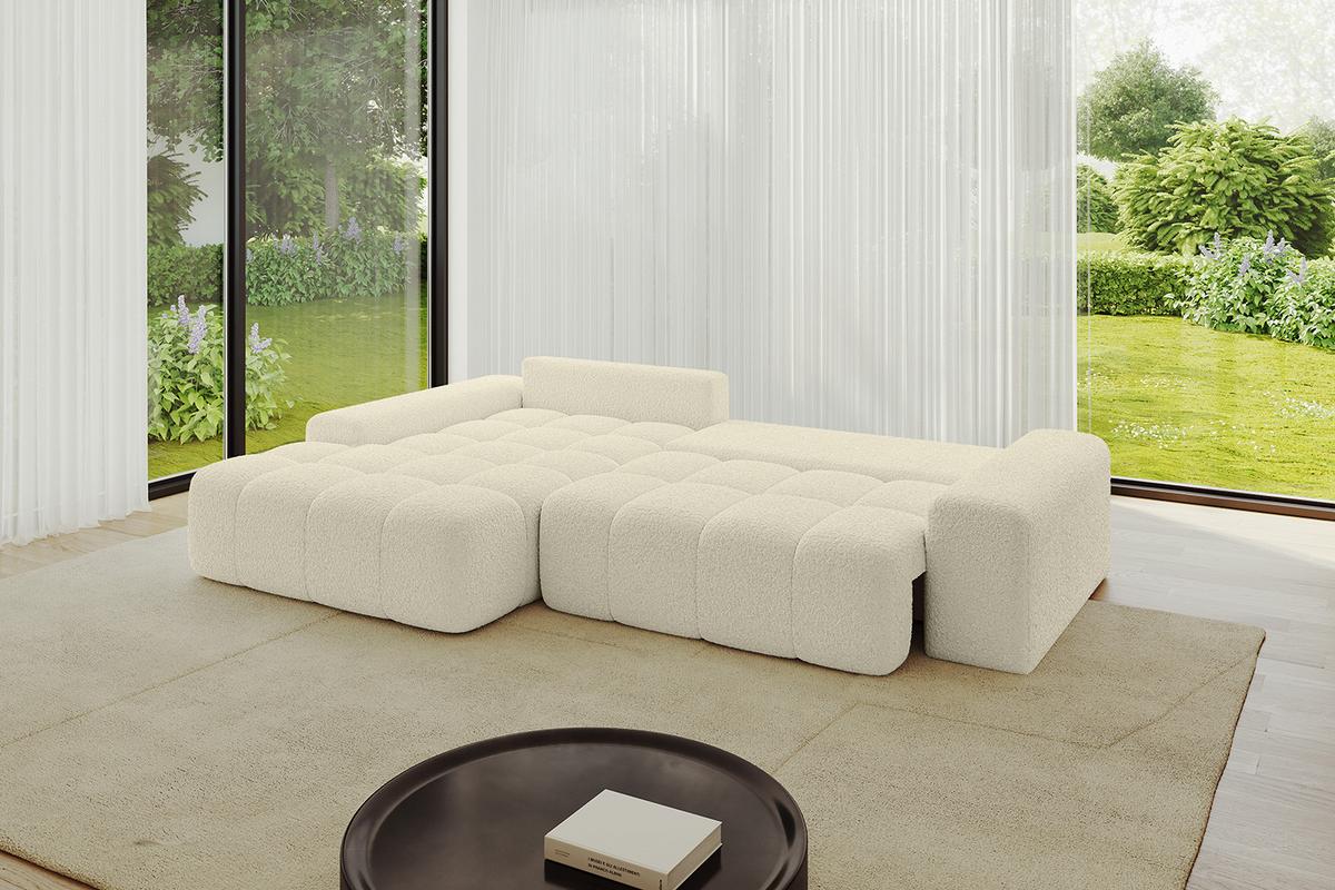 ECKSOFA Ottomane Links ENSI-L - 267x164x69 cm Creme - Hellbraun/Creme, Holzwerkstoff/Kunststoff (267/164cm) - ALTDECOR