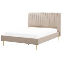 POLSTERBETT 140/200cm Sandbeige Marville - Beige, Textil (140/200cm) - Beliani