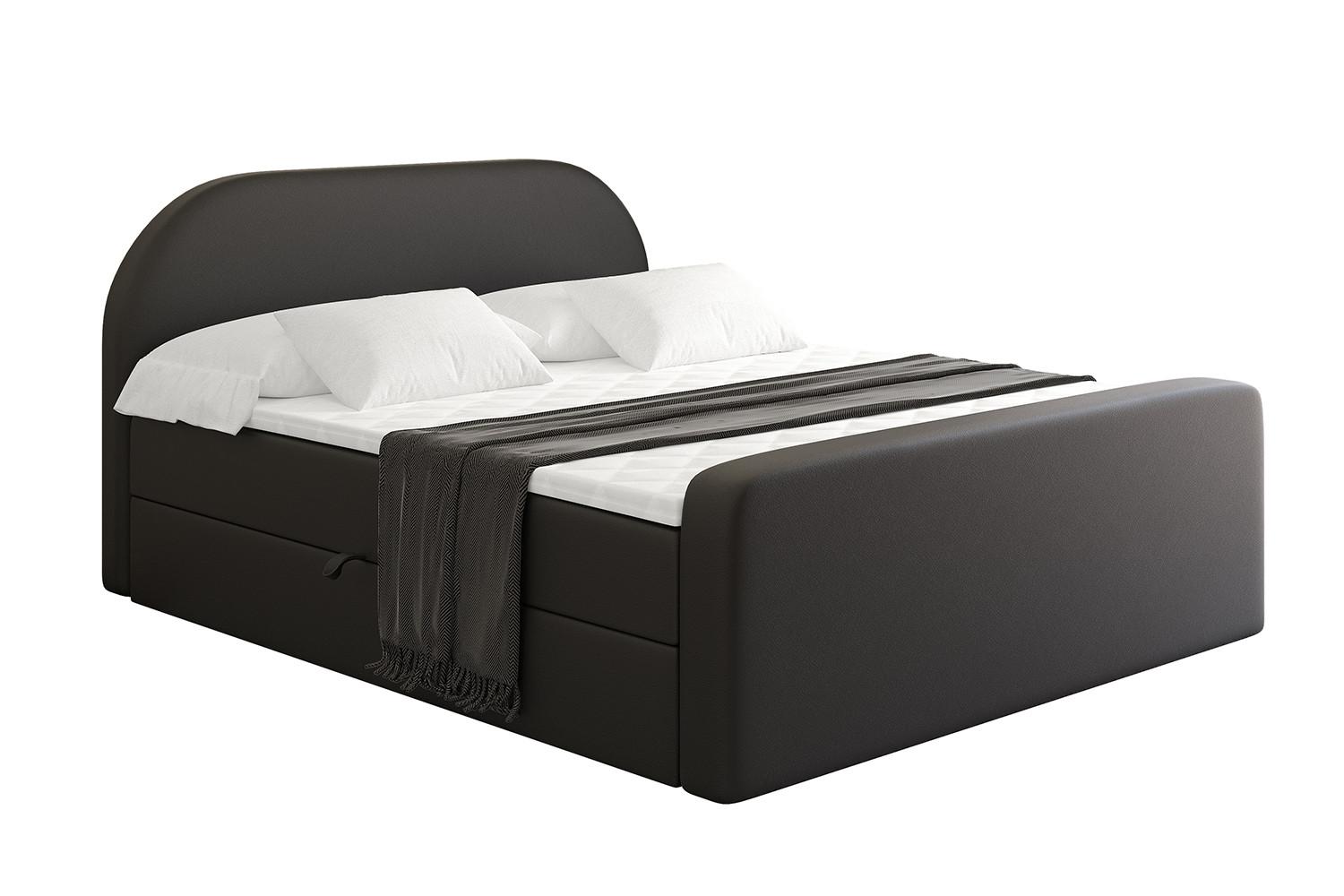 BOXBETT mit Matratze und Lattenrost - NOX-Z - 180x200 - Schwarz Kunstleder - Schwarz, Holzwerkstoff (180/200cm) - ALTDECOR