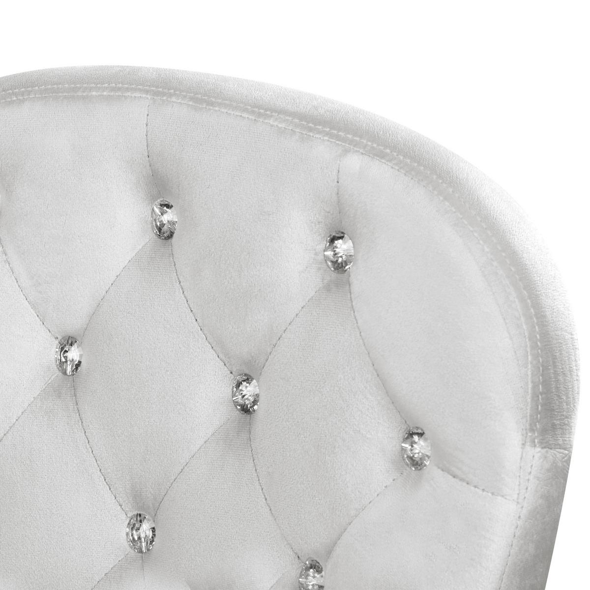 BÜROSTUHL Samtstoff Grau Princess - Grau, Textil/Metall (60/98/60cm) - Beliani