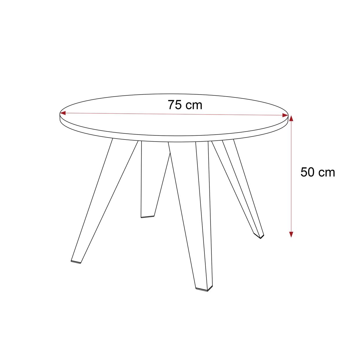 COUCHTISCH FERRO 75/50 cm runden, Weiß / Artisan-Eiche - Eiche Artisan/Weiß, Metall (75/75/50cm) - Idohome