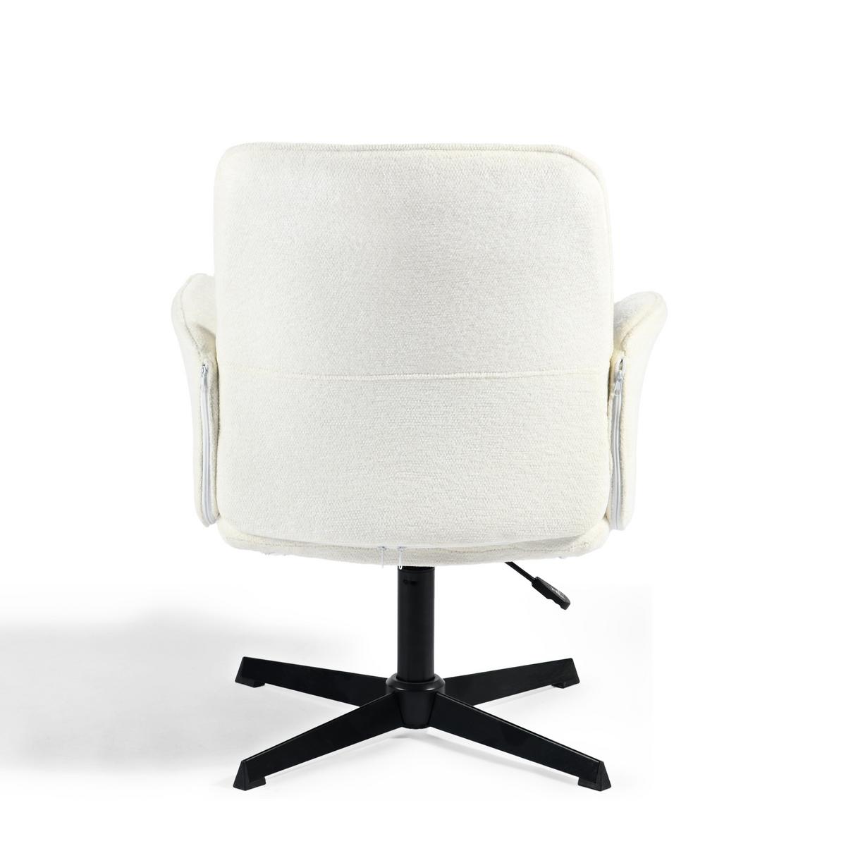 DREHSTUHL Beige Schwarz - Beige/Weiß, Metall (59/93/62cm) - Urban Meuble