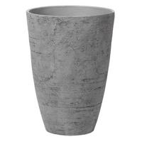 BLUMENTOPF grau rund 43/43/60 cm Camia - Grau, Stein (60cm) - Beliani