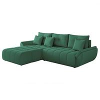 ECKSOFA ARO mit Schlaffunktion und Bettkasten Grün - Schwarz/Grün, Kunststoff/Textil (280/190cm) - Idohome