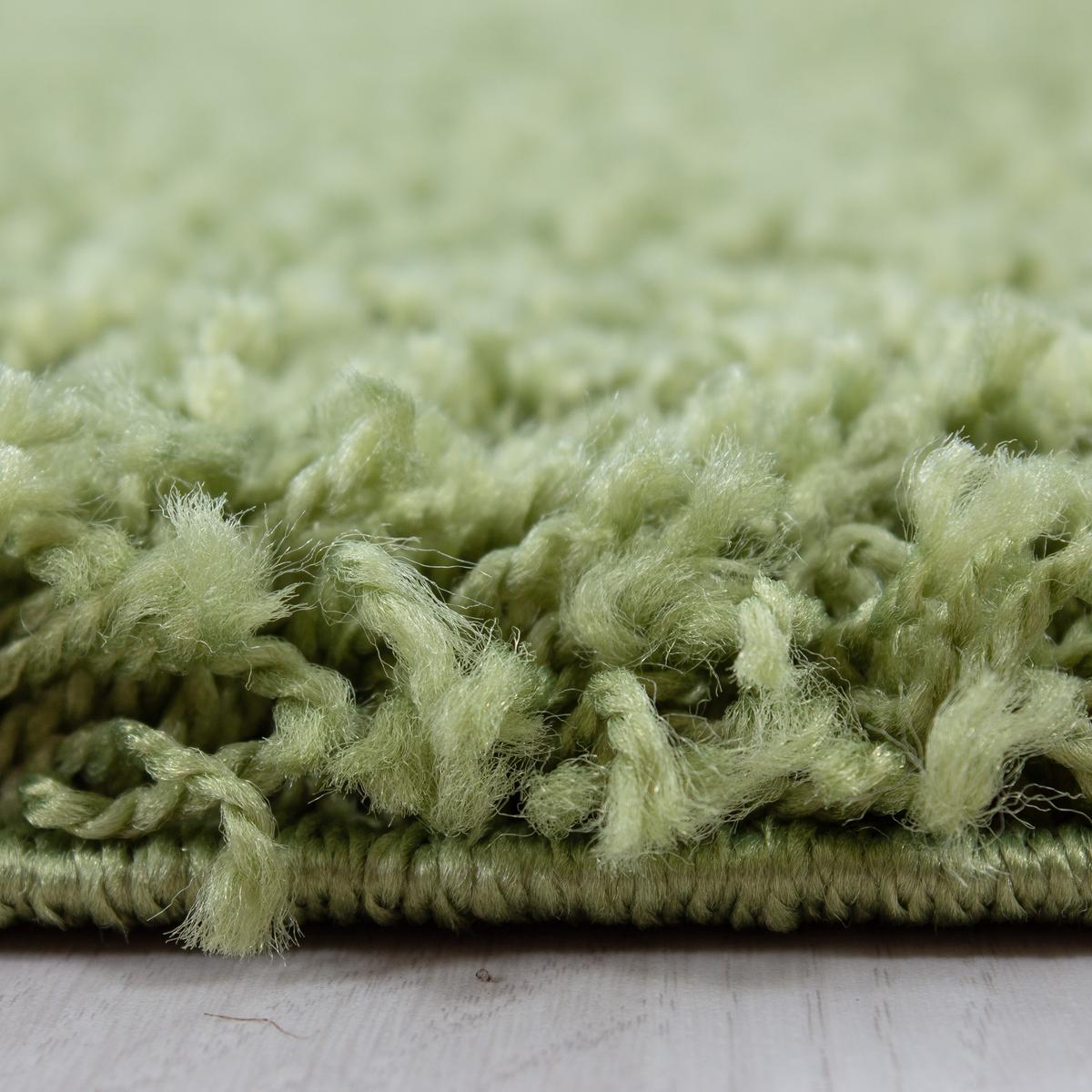 HOCHFLORTEPPICH RHEIN, einfarbig, Grün, Ø 200 cm - Grün, Textil (200/200cm) - KADIMA DESIGN