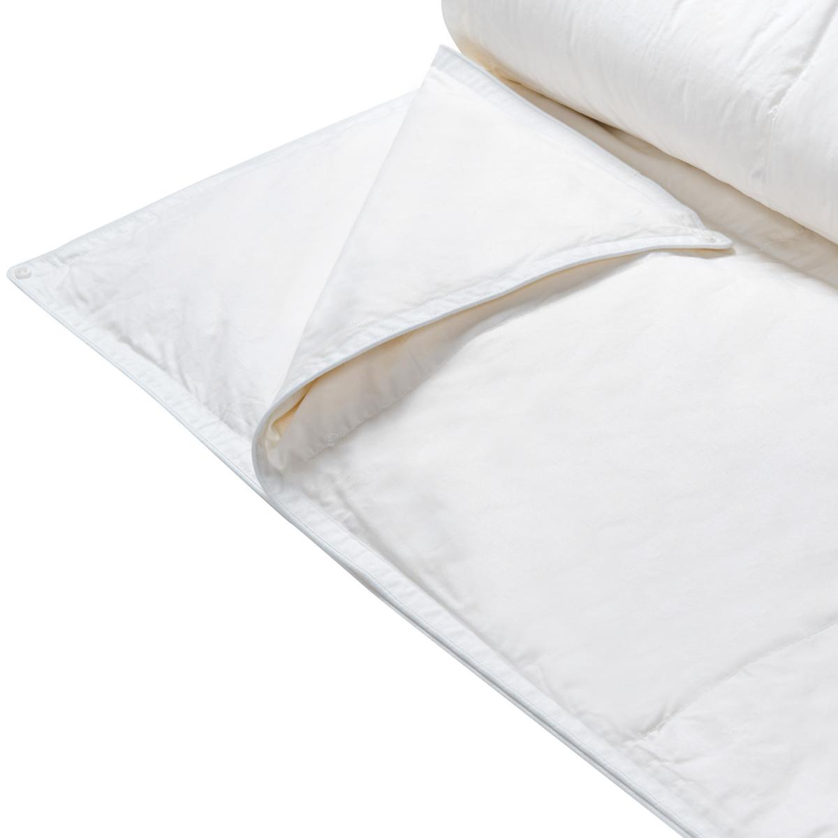 ZWEILAGIGE Bettdecke Entenfedern und Daunen 4-Jahreszeiten 150/200 cm Serrato - Weiß, Textil (155/220cm) - Beliani