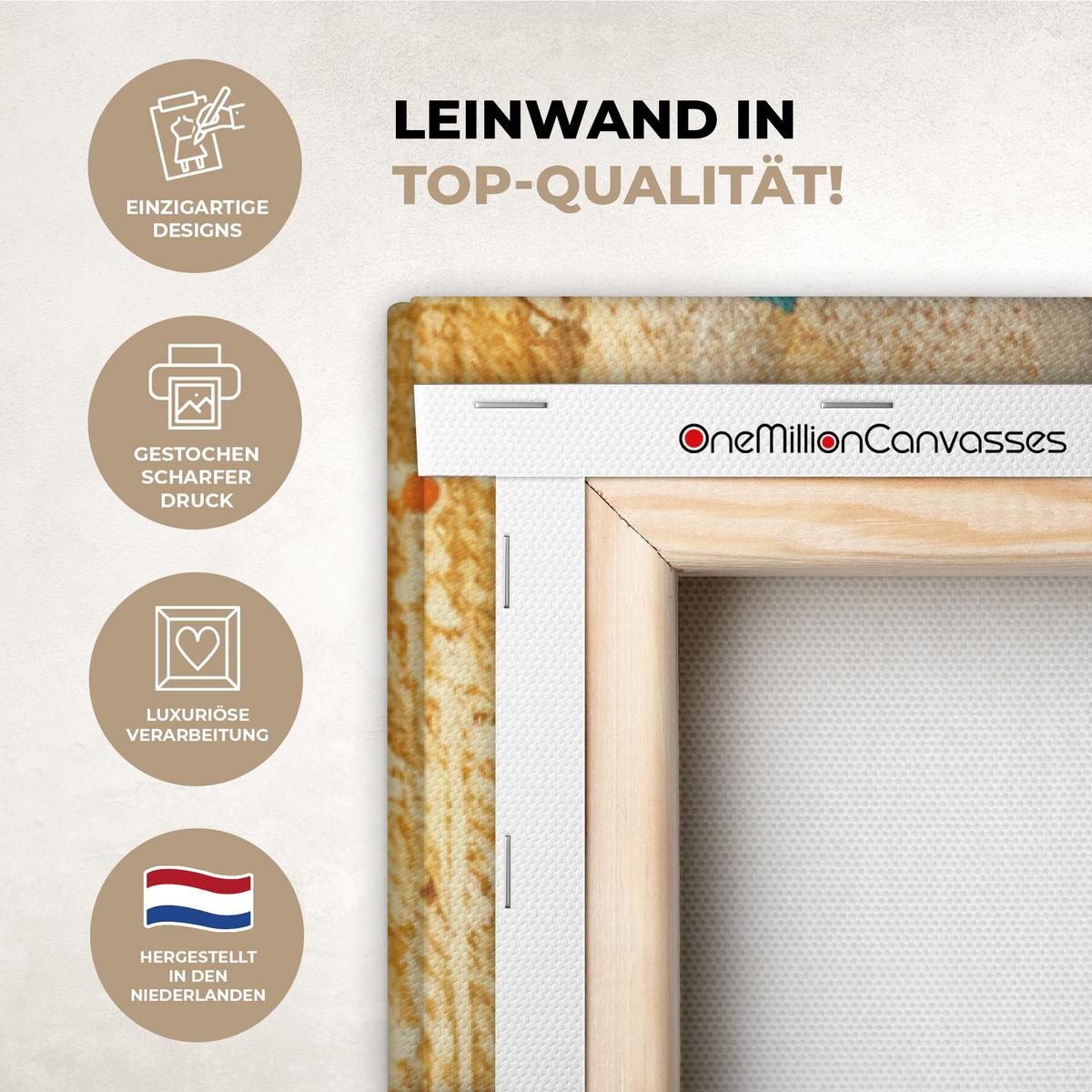 LEINWANDBILD Abstrakt - Kunst - Gold - Modern Deko XXL 80x120 cm - Multicolor, Textil (80/120cm) - MuchoWow