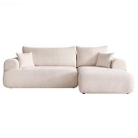 ECKSOFA BLOOM Rechts mit Schlaffunktion und Bettkasten Creme - Creme, Kunststoff/Textil (263/150cm) - Idohome