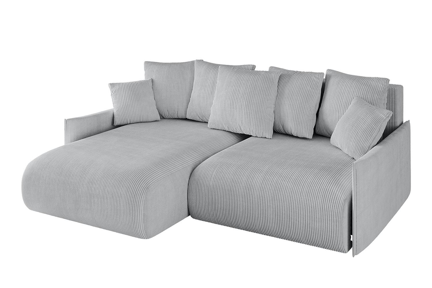 ECKSOFA Ottomane links ONESK-L -v1 216x177x72 Grau Cord - Grau, Holzwerkstoff/Kunststoff (216/177cm) - ALTDECOR