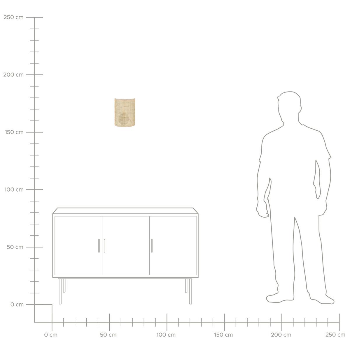 WANDLEUCHTE Demitrie 10/19/25 cm - Naturfarben, Naturmaterialien (19/25/10cm) - Beliani