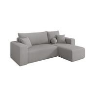 ECKSOFA mit Schlaffunktion Ottomane Rechts SENO-L 249x139x85 Hellgrau Bouclé - Silberfarben/Hellgrau, Holzwerkstoff/Kunststoff (249/139cm) - ALTDECOR
