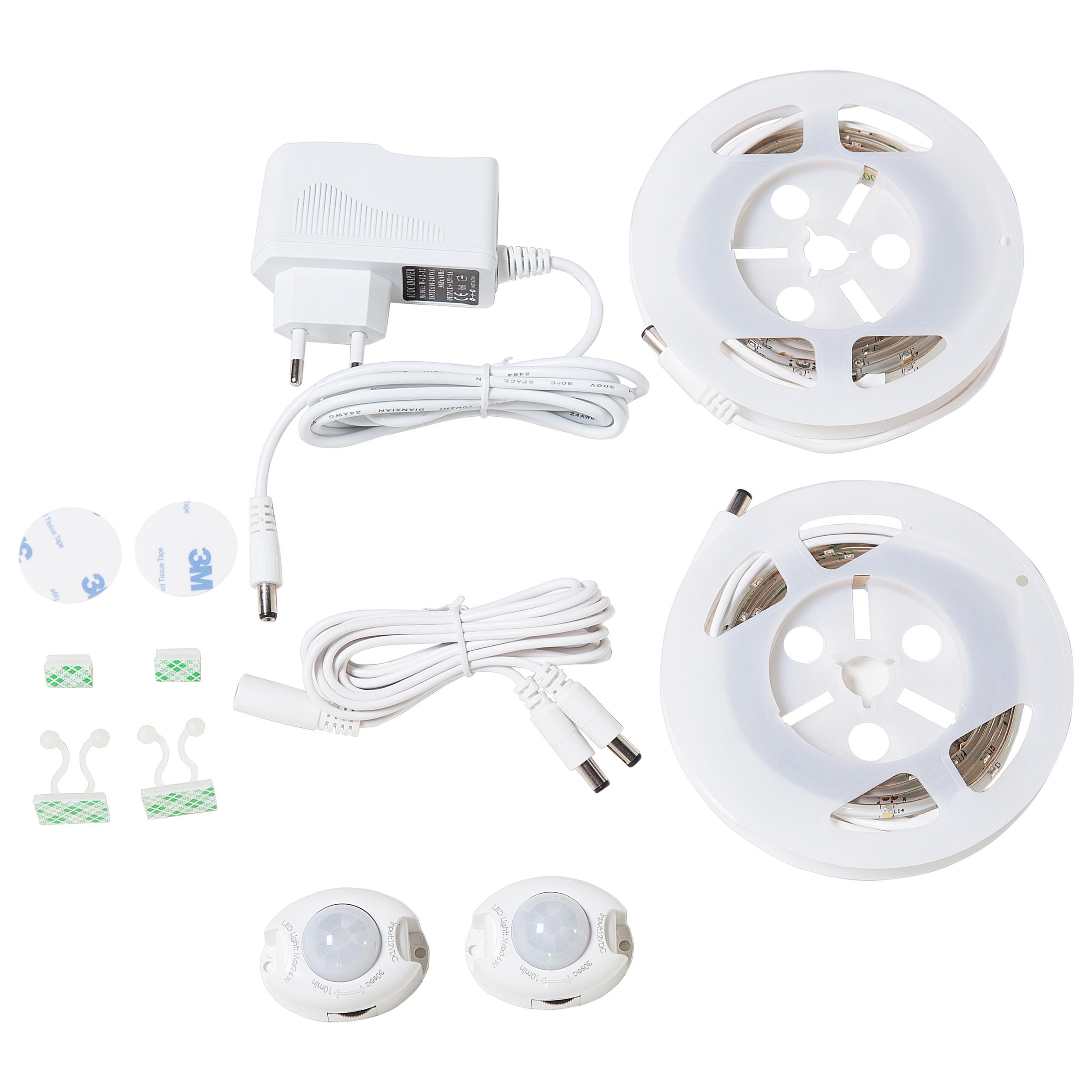 LED-STREIFEN 2 x 120 cm weiß ATRATO - Weiß, Kunststoff (240/240/2cm) - Beliani