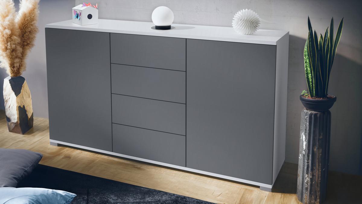 SIDEBOARD Santo Anthrazit matt - Anthrazit, Holzwerkstoff (138.5/75.5/35cm) - Vladon