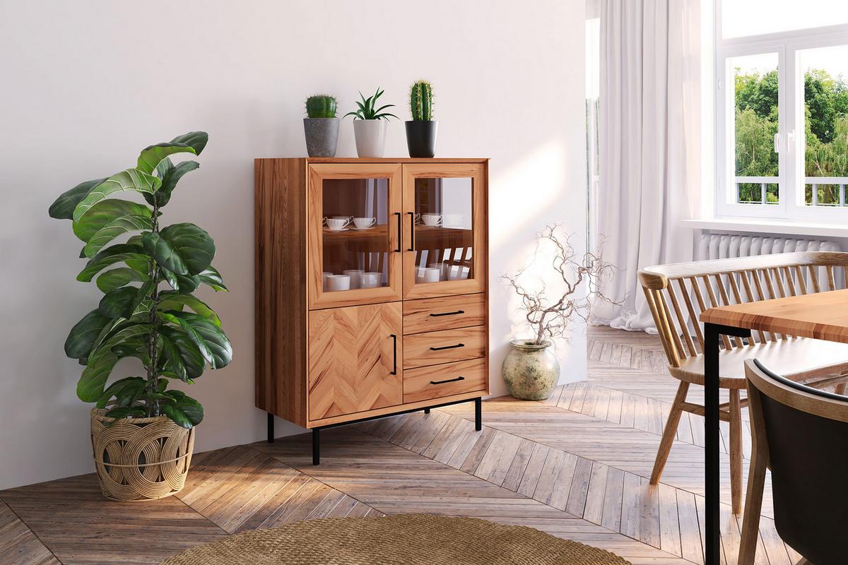 SIDEBOARD LEON Kernbuche - Kernbuche, Holz (97/125/45cm) - byoak