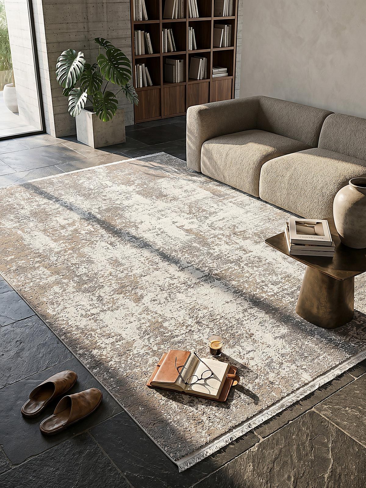 KURZFLORTEPPICH Vintage VARA Polyester Beige 200 x 290 cm - Beige, Textil (200/290cm) - KADIMA DESIGN