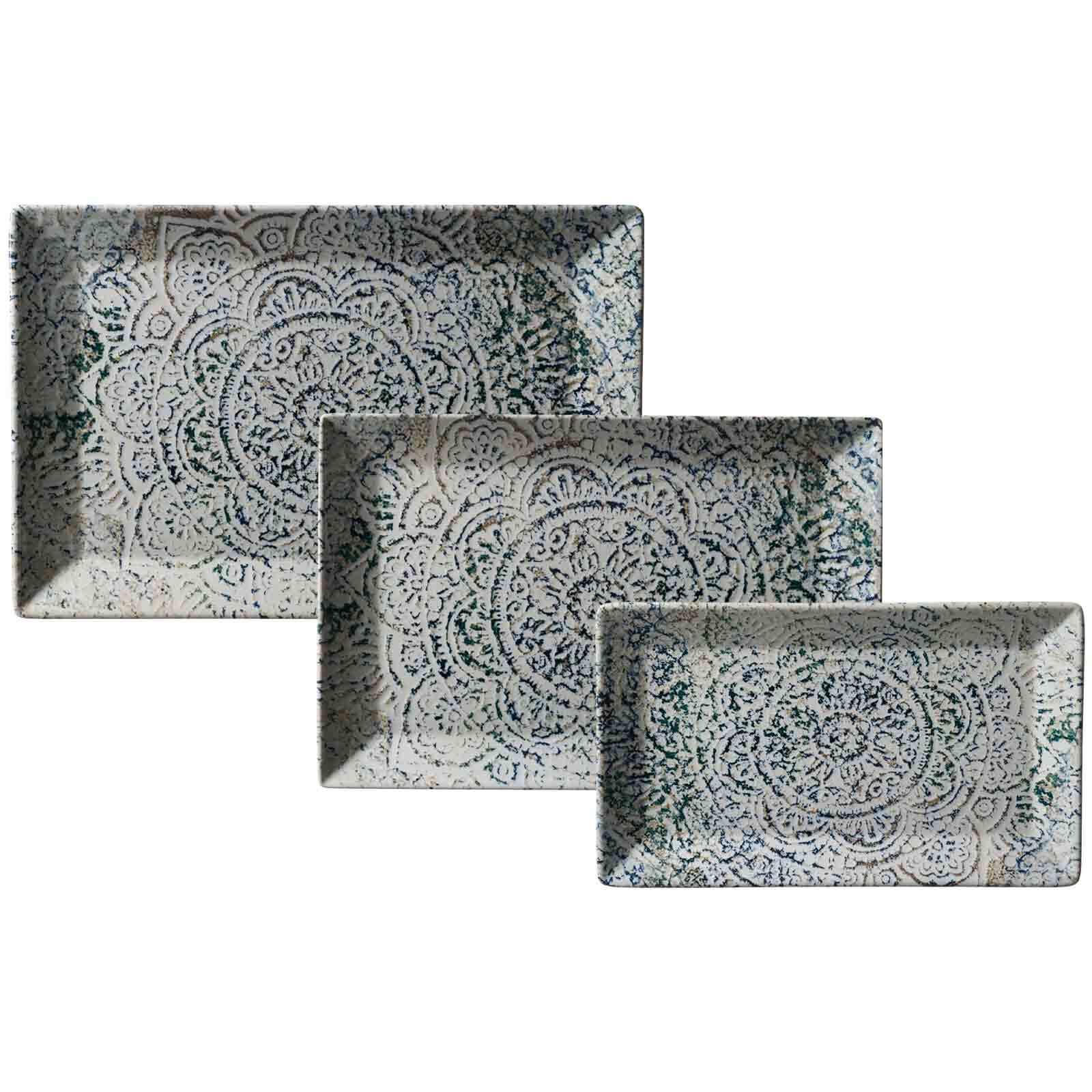 SERVIERPLATTEN Luigi bunt 3-tlg. - Multicolor, Keramik (2/2/2cm) - Ritzenhoff Breker