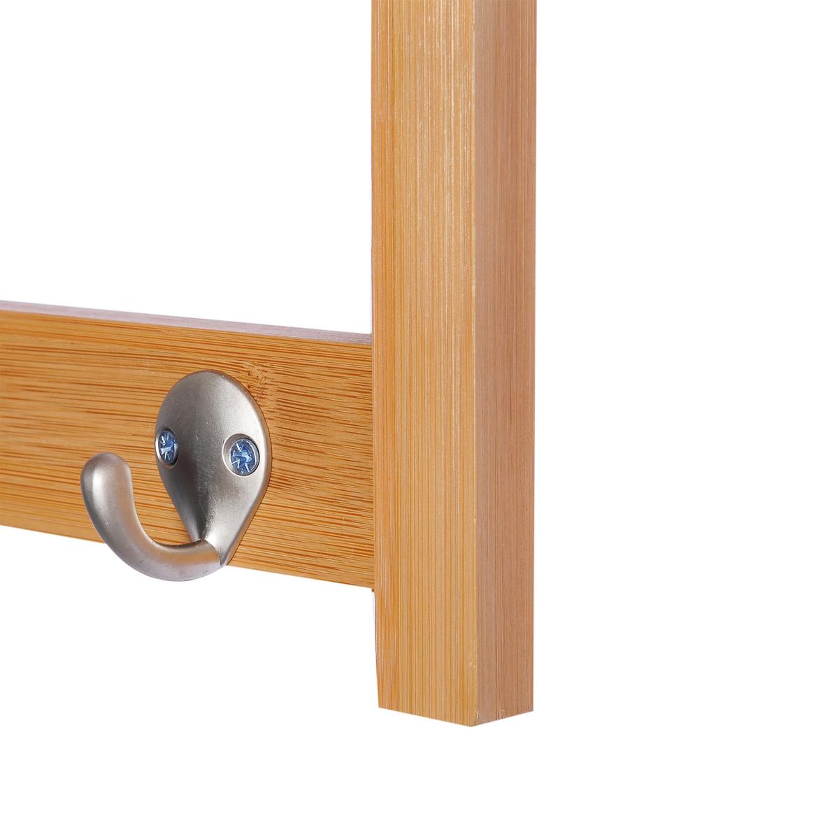 WANDGARDEROBE mit Haken Braun - Naturfarben, Holz/Bambusholz (16/17.5/50cm) - HOMCOM