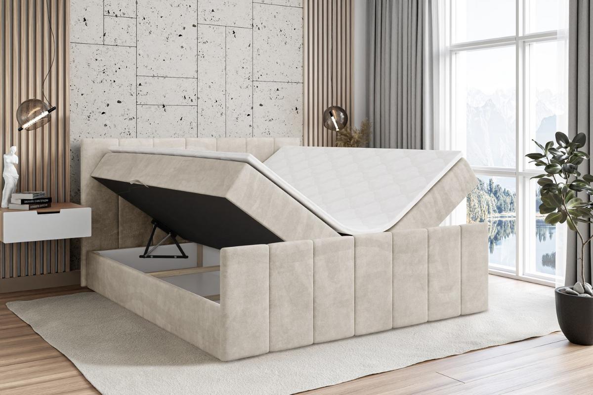 BOXBETT MOETI-Z - 120x200 cm - H3 - Ecru - Ecru, Holzwerkstoff (120/200cm) - ALTDECOR