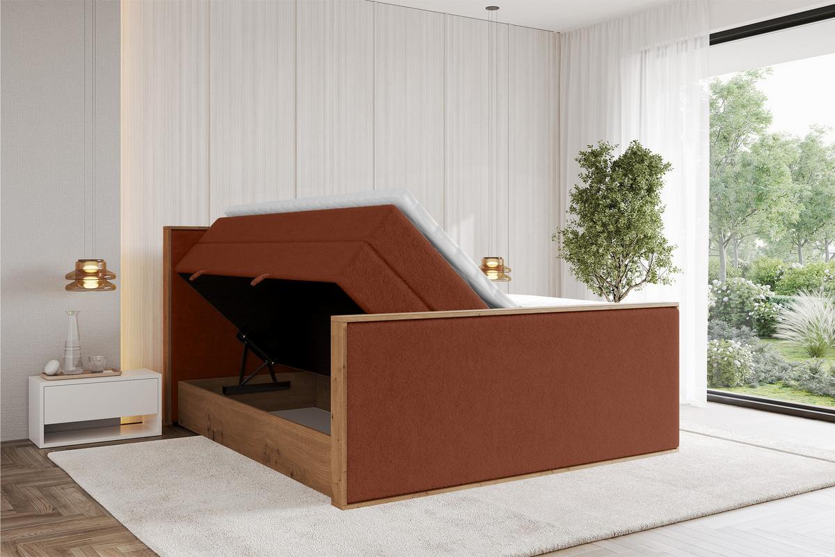 BOXSPRINGBETT LOLLI9 -Z-KING 120x200 - H3/H4 Rot - Rot, Holzwerkstoff (120/200cm) - ALTDECOR
