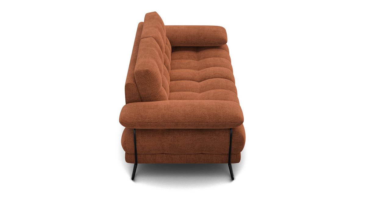 SOFA BUBBARA 2-Sitzer, rostrot - Schwarz/Orange, Holz/Textil (185/87/96cm) - Wozimo