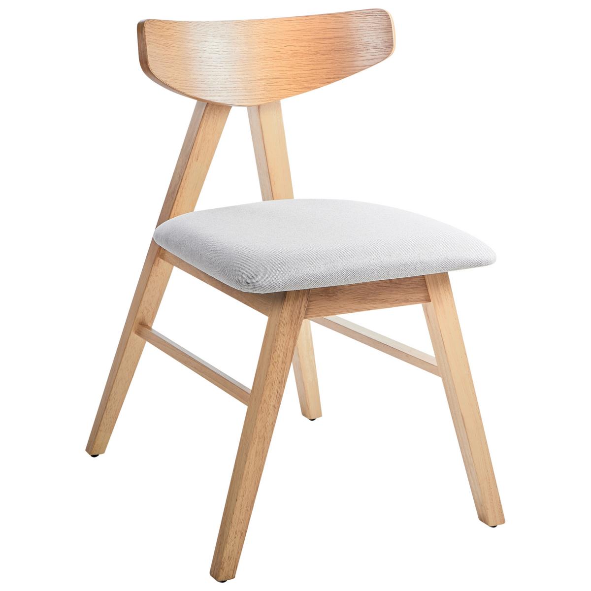 ESSZIMMERSTUHL 2er-Set Hellgrau Lacota - Hellgrau/Braun, Holz (50/77/58cm) - Beliani