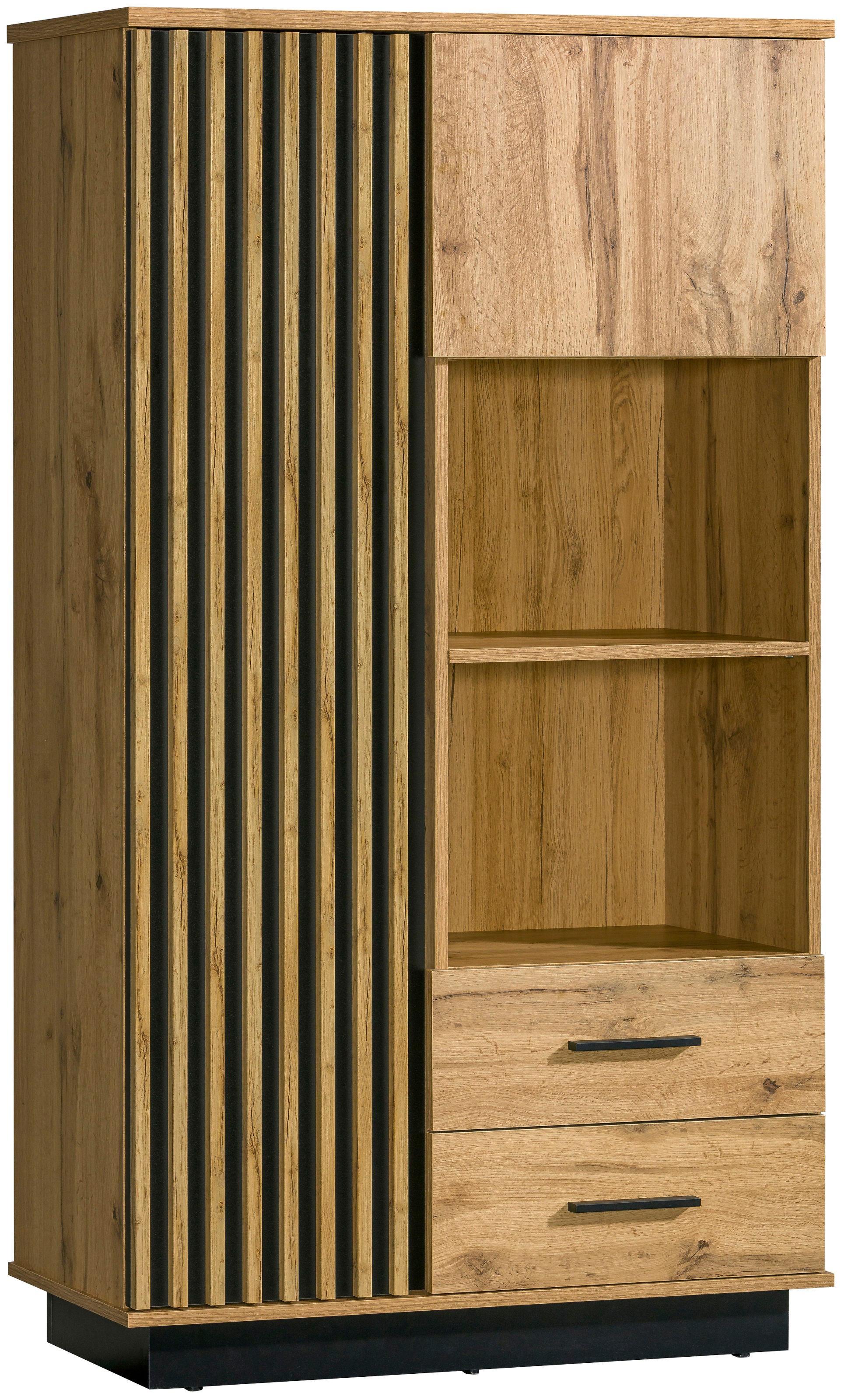 VITRINE KIMA 159,2/90 cm in Eiche Wotan - Braun, Holzwerkstoff (90/159.2/40cm) - MASSENO