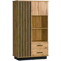 VITRINE KIMA 159,2/90 cm in Eiche Wotan - Braun, Holzwerkstoff (90/159.2/40cm) - MASSENO