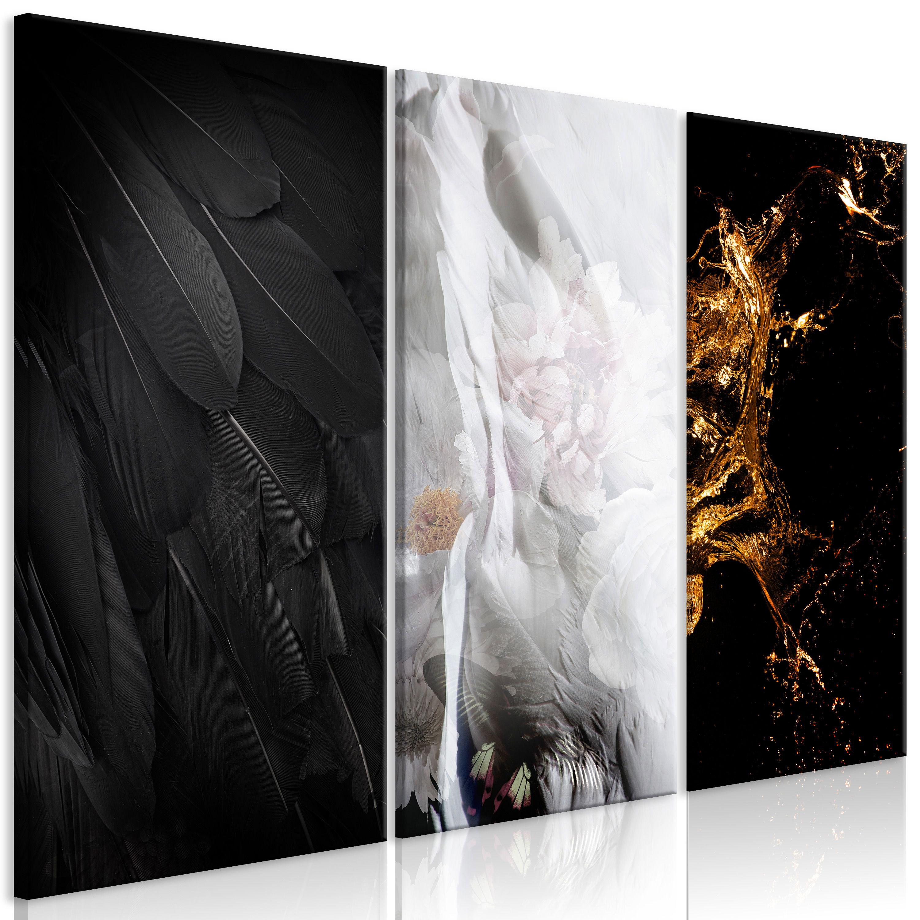 KUNSTDRUCK Schwarz 120/80 cm - Schwarz/Grau, Textil (120/80cm) - KUNSTLOFT