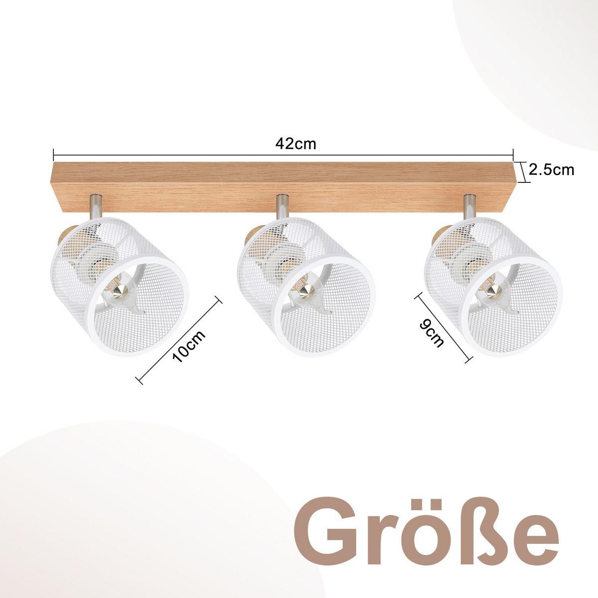 DECKENSTRAHLER Gisela 3-flammig 42/10/14 cm - Weiß, Metall (42/10/14cm) - Nettlife