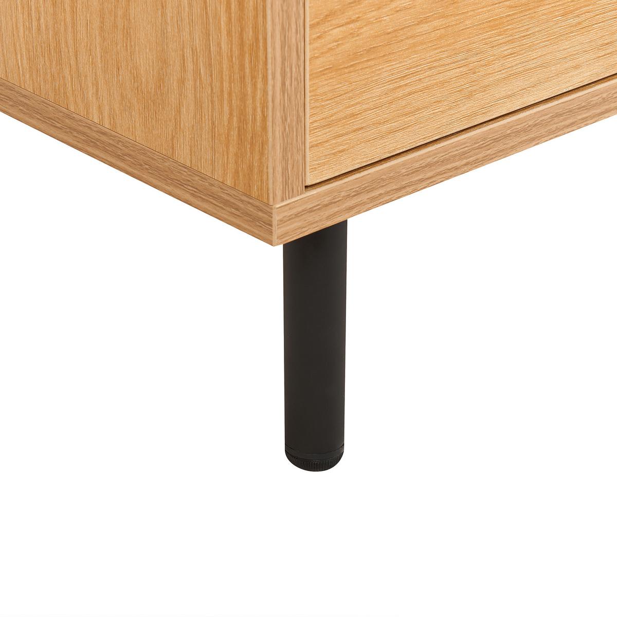 TV-MÖBEL Hellbraun, Schwarz Nikea 45/180/40 cm - Hellbraun, Holzwerkstoff (180/45/40cm) - Beliani