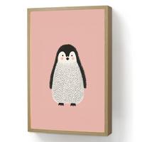 WANDLEUCHTE MIT AKKU Pinguin - Punkte - Minimalistisch - Rosa 40x60 cm - Rosa, Holzwerkstoff (40/60/8cm) - OnlyWow