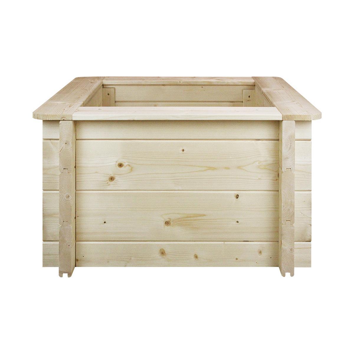 HOCHBEET HOLZ - 58x58xH35 cm - M616 - Beige, Holz (58/35/58cm) - Timbela